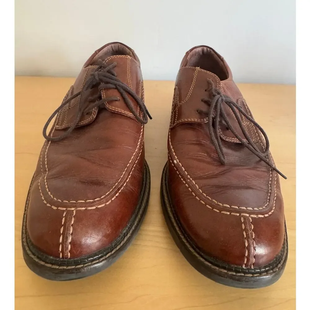 Johnston & Murphy XC4 Men's Size 9 Brown Leather Split Toe Moc Toe Oxford Shoes